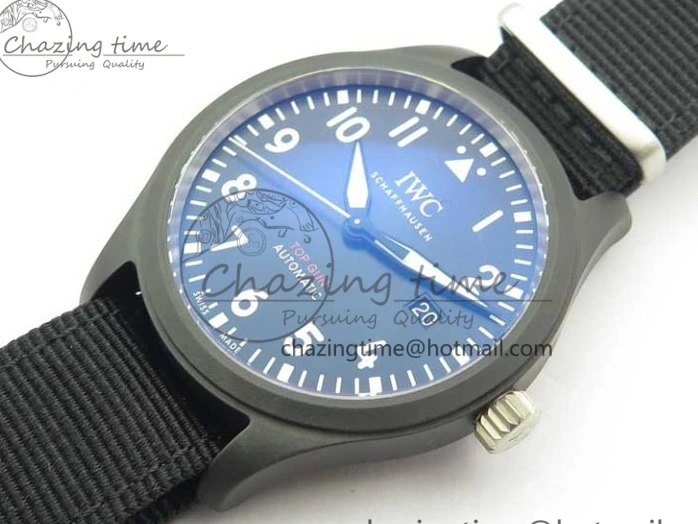MIROTIME 1222 Pilot IW326901 Real Ceramic MK 1:1 Best Edition Black Dial On Nylon Strap MIYOTA FastDry 7126